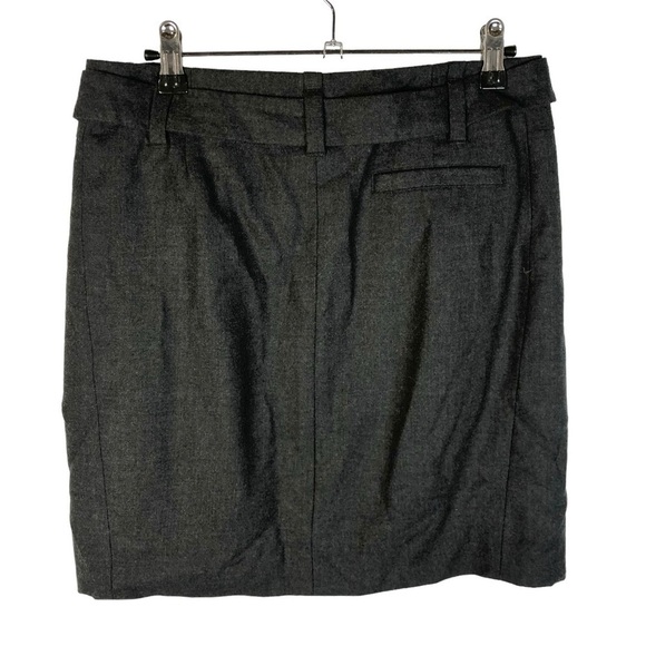 Banana Republic Petite Dark Gray Wool Belted Waist Pencil Skirt 2P - Picture 2 of 4
